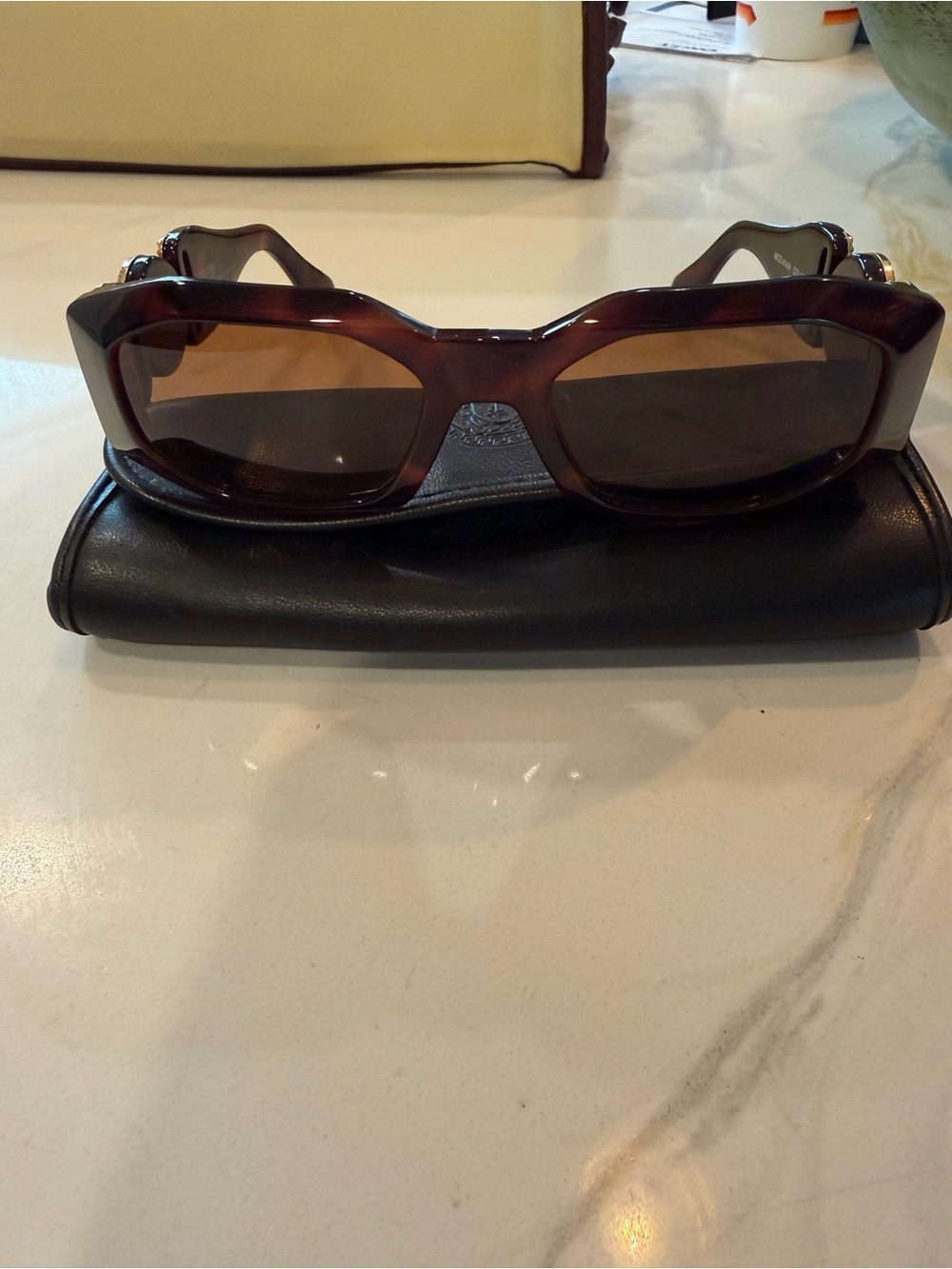 Versace Brown Rectangular Sunglasses for Women